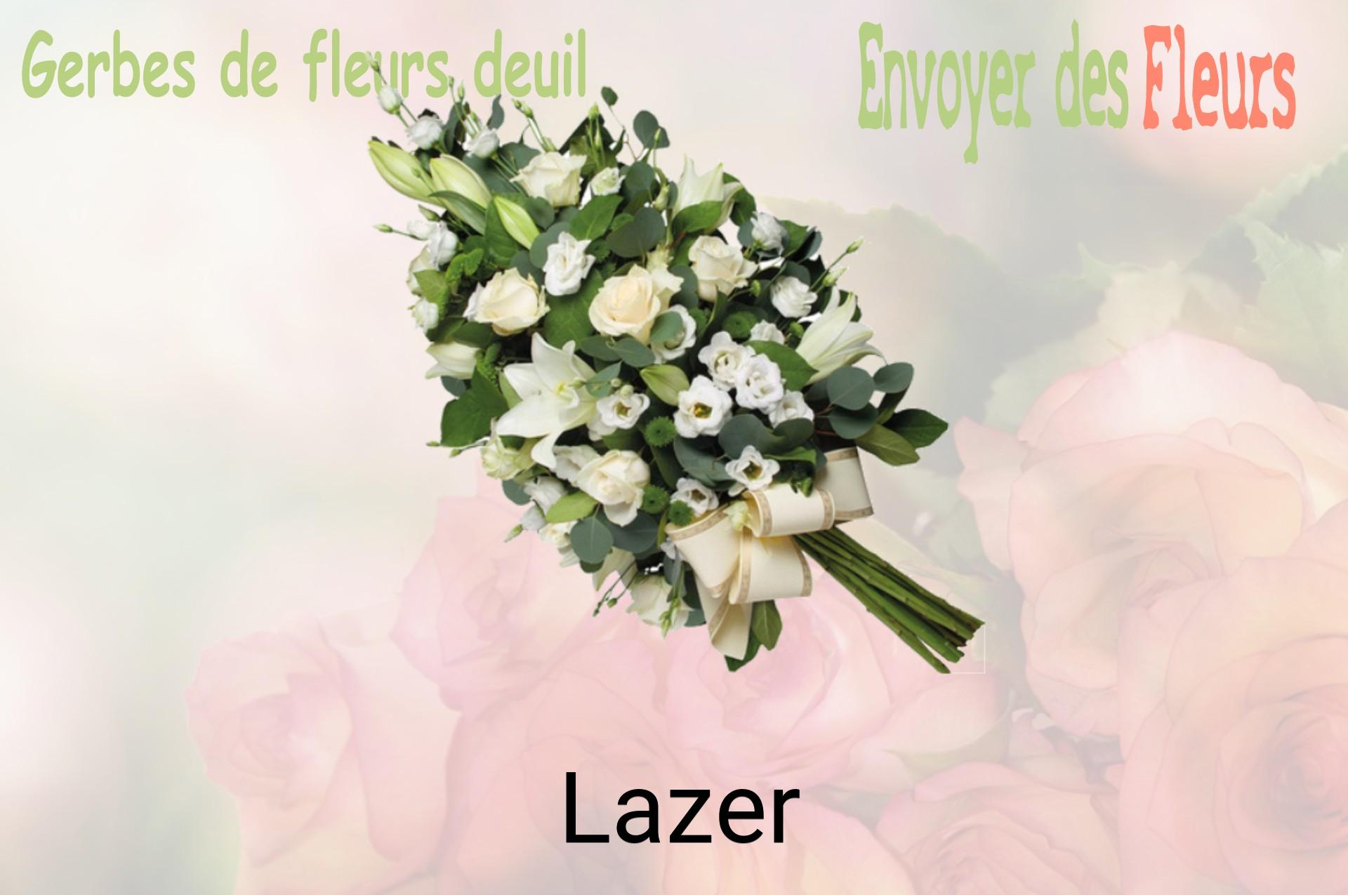 Gerbe de fleurs de deuil livrée à Lazer